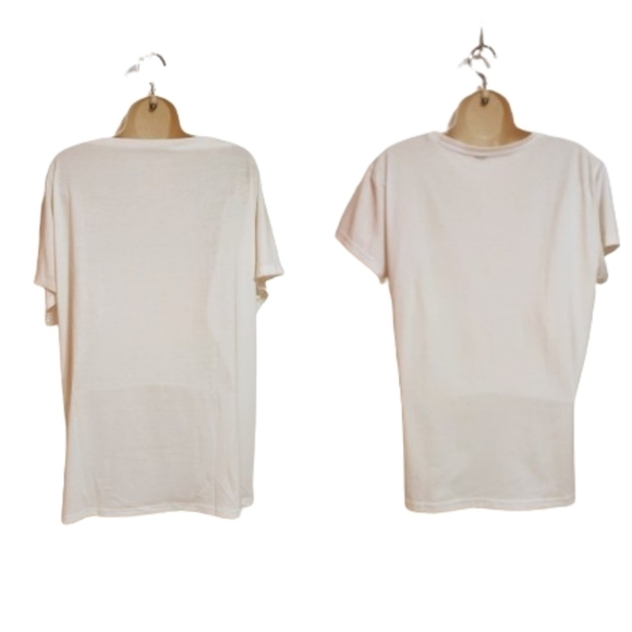 Shein Love Graphic Tee Boat Neck Knit Top Bundle White Extra Large - Picture 2 of 10